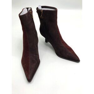 Circus Sam Edelman Yuki Ankle Bootie Boot Suede Two-Tone Pecan/Brown 7 NWOB